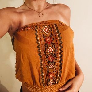 Yellow Bohemian Tube Top